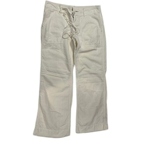 FREE PEOPLE Low Rise Relaxed Casual Utility Wide Leg Cotton Pants Women's Size 6 - Picture 1 of 12